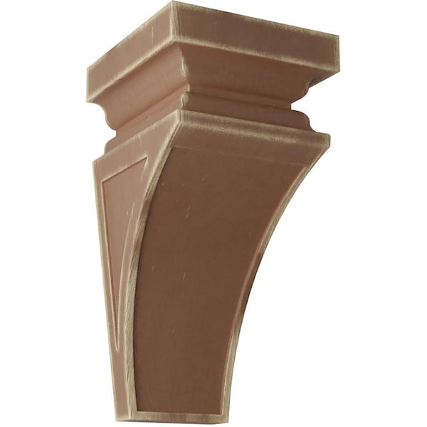 Ekena Millwork 7"W x 7 3/4"D x 14"H Jumbo Nevio Wood Vintage Decor Corbel, Weathered Brown CORWD07X07X14NEBR - main